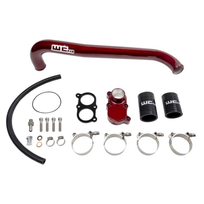 Wehrli - Wehrli 01-05 Chevrolet 6.6L LB7/LLY Duramax Thermostat Housing & Upper Coolant Pipe Kit - Bengal Red - WCF100405-BR