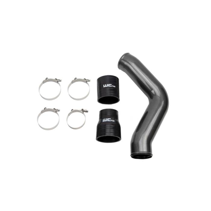 Wehrli - Wehrli 13-18 Cummins 6.7L Driver Side 3.5 in. Intercooler Pipe - WCFab Grey - WCF100434-GRY