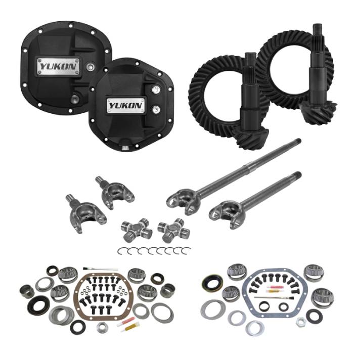 Yukon Gear & Axle - Yukon Master Overhaul Kit Stage 3 Jeep Re-Gear Kit w/Covers Front Axles for Dana 30/44 4.88 Ratio - YGK013STG3