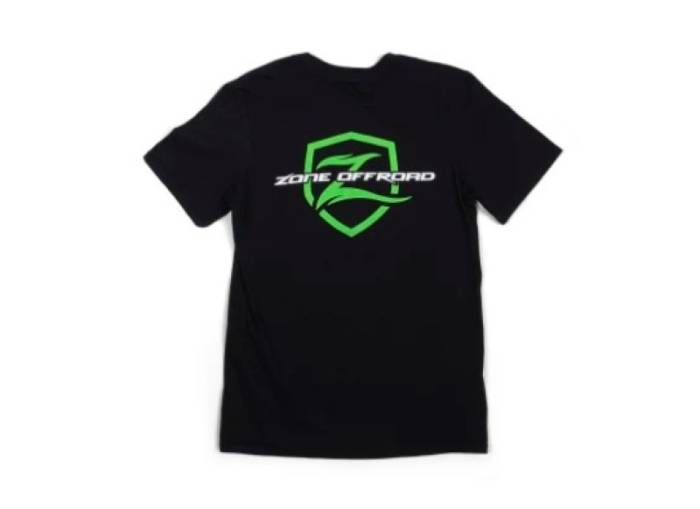 Zone Offroad - Zone Offroad Black Premium Cotton T-shirt - Green Logo - 2XL - ZONU91602XL