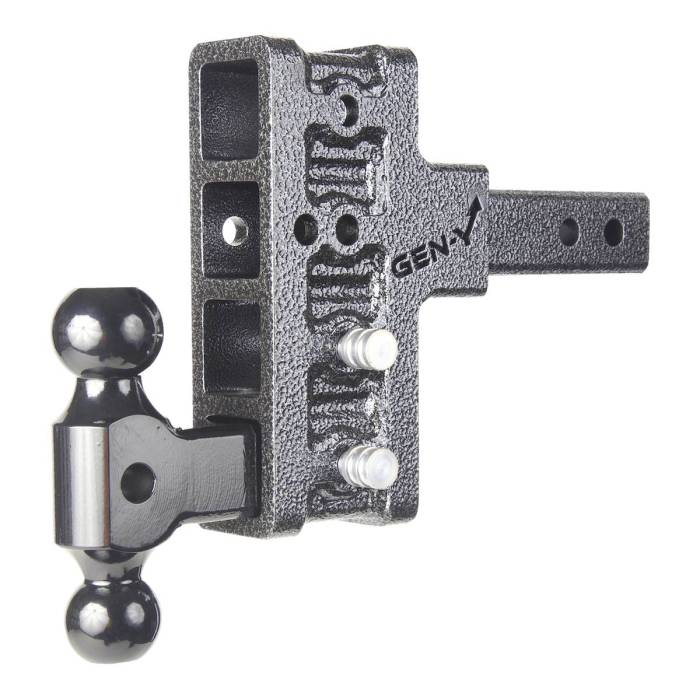 Gen-Y Hitch - Gen-Y Mega Duty 2in Shank 5in Offset Drop 2K TW 16K Hitch w/GH-051 Dual-Ball - GH-214