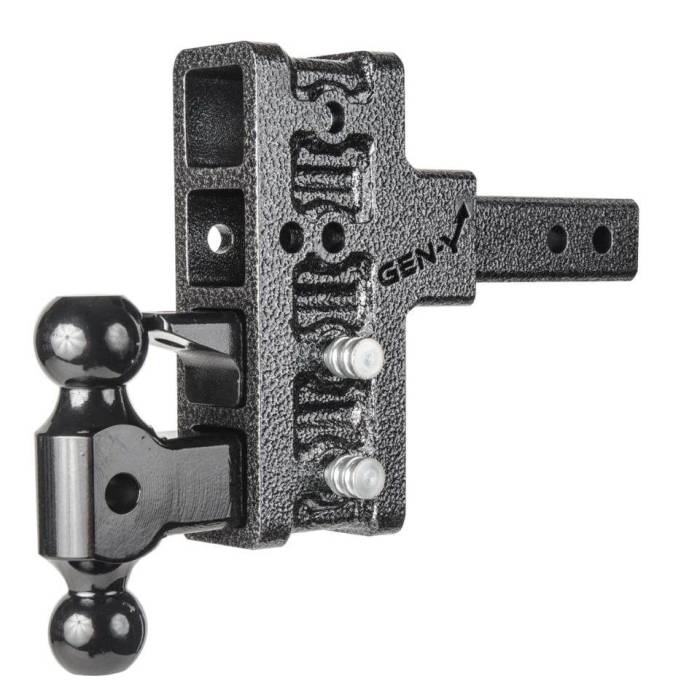 Gen-Y Hitch - Gen-Y Mega Duty 2in Shank 5in Offset Drop 2K TW 16K Hitch w/GH-051 Dual-Ball/GH-032 Pintle Lock - GH-224