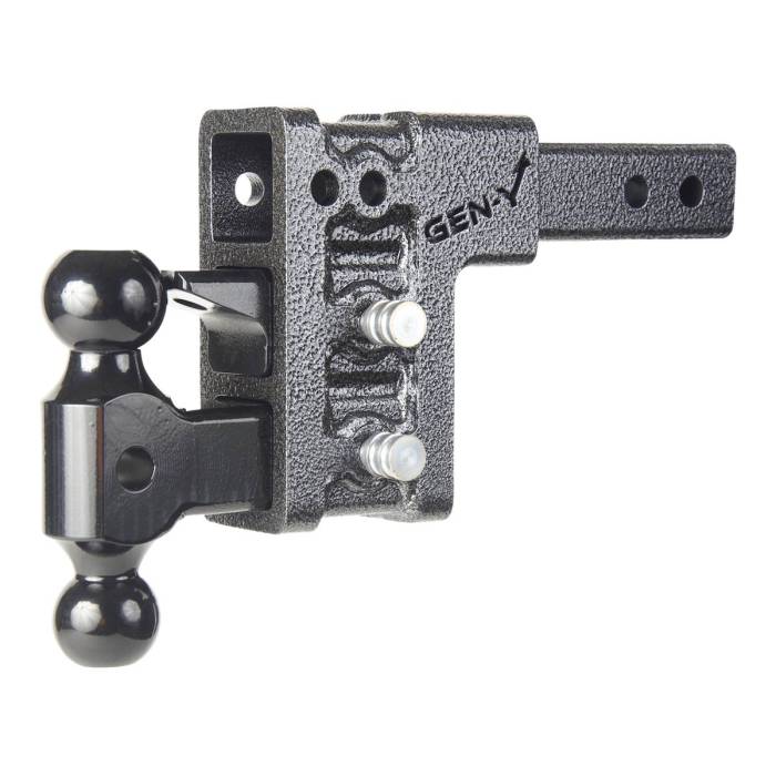 Gen-Y Hitch - Gen-Y Mega Duty 2in Shank 5in Drop 1.5K TW 10K Hitch w/GH-031 Dual-Ball/GH-032 Pintle Lock - GH-323