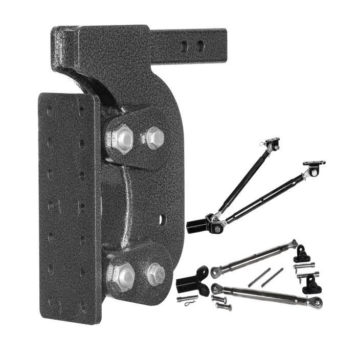 Gen-Y Hitch - Gen-Y The Boss Torsion-Flex Pintle Plate 2.5in Shank 15in Drop 21K Hitch w/GH-0100 Stabilizer Kit - GH-1501