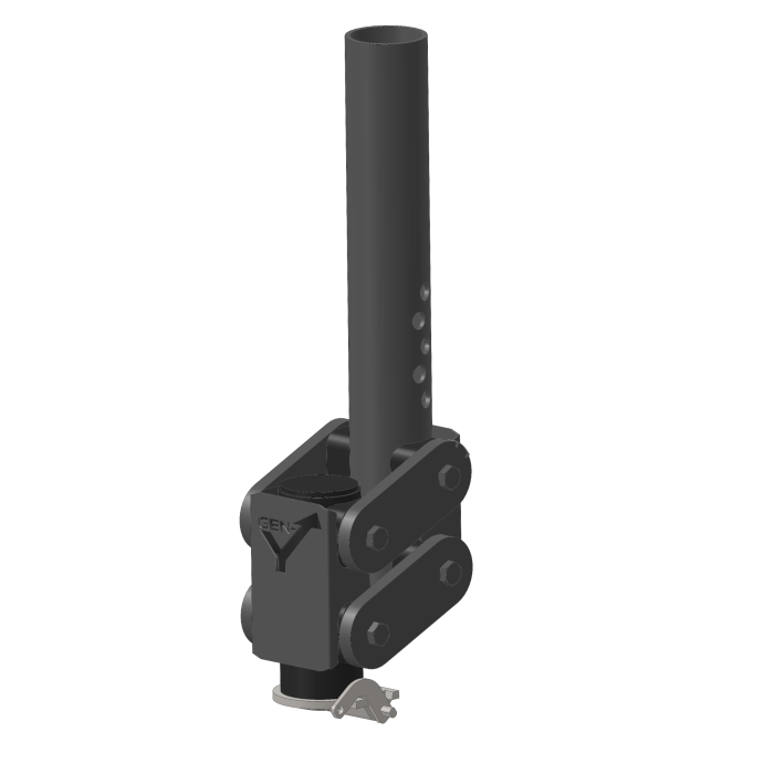 Gen-Y Hitch - Gen-Y Spartan Torsion-Flex Gooseneck Coupler Manual Latch 5in Offset 4in RD Tube w/GH 097 Pin - GH-7002