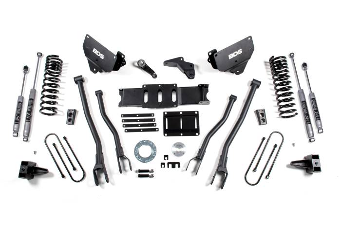 BDS Suspension - BDS Suspension 2013-2018 Ram 3500 5.5" 4-Link Suspension Lift, 5" Rear, Block, Gas w/ 6 bolt T- - BDS1608FPE