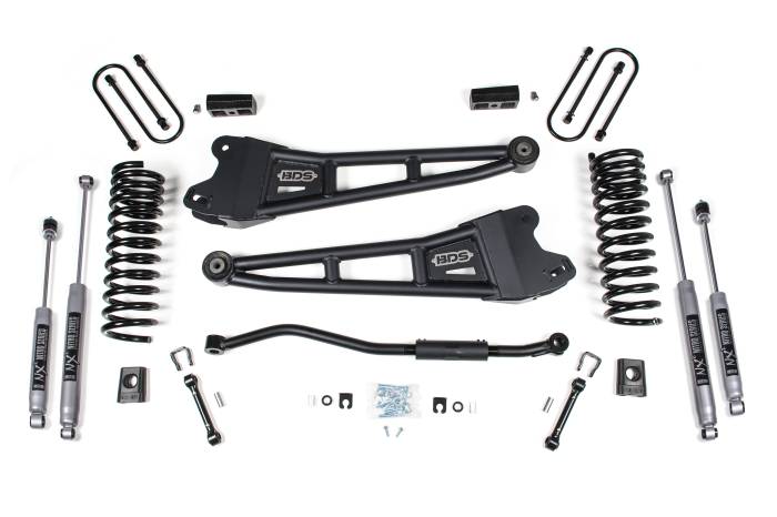 BDS Suspension - BDS Suspension 2013-2018/ 2025 Ram 3500 3" Radius Arm Suspension Lift, 2" Rear, Block, Diesel - - BDS1622FPE