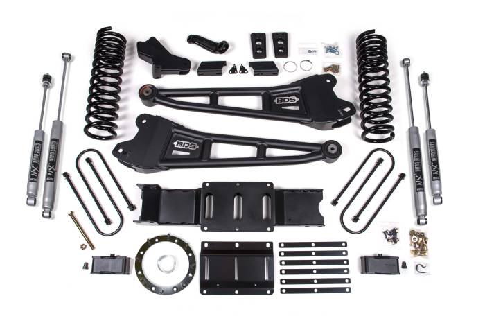 BDS Suspension - BDS Suspension 2019-2024 Ram 3500 4" Radius Arm Diesel - 3" Rear Block w/o overload - 8-bolt T- - BDS1658FS