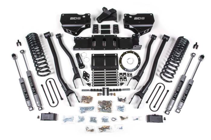 BDS Suspension - BDS Suspension 2019-2023 Ram 3500 4" 4-Link Diesel - 3" Rear Block w/ overload - 8 Bolt T-Case  - BDS1669FS
