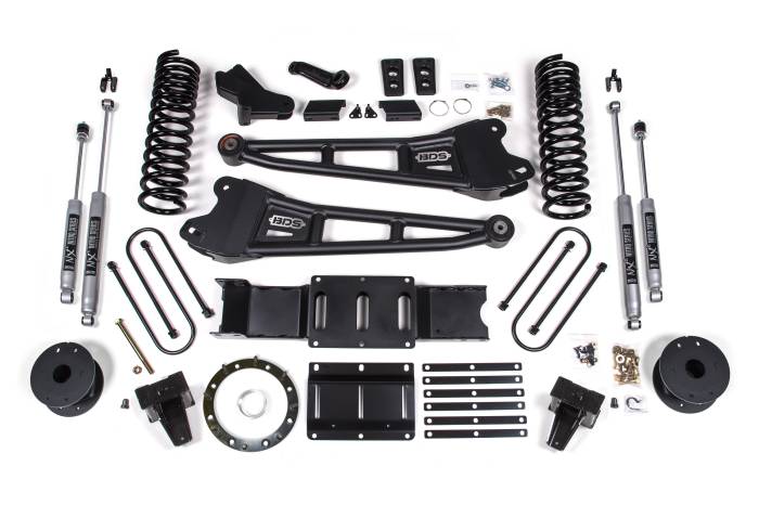 BDS Suspension - BDS Suspension 2019-2024 Ram 3500 6" Radius Arm Diesel - 5" Rear Block w/ Air Bag - 6 bolt T-Ca - BDS1724FS