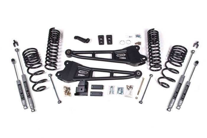 BDS Suspension - BDS Suspension 2014-2018 Ram 2500 4" Radius Arm Gas - Rear Coil Spring - NX2 Shocks - BDS1763H