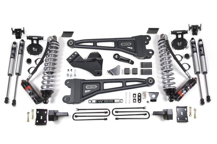 BDS Suspension - BDS Suspension 2005-2007 Ford F250/F350 4wd 6" Radius Arm Suspension Lift Kit, 4" Rear Lift, Bl - BDS1943FPE