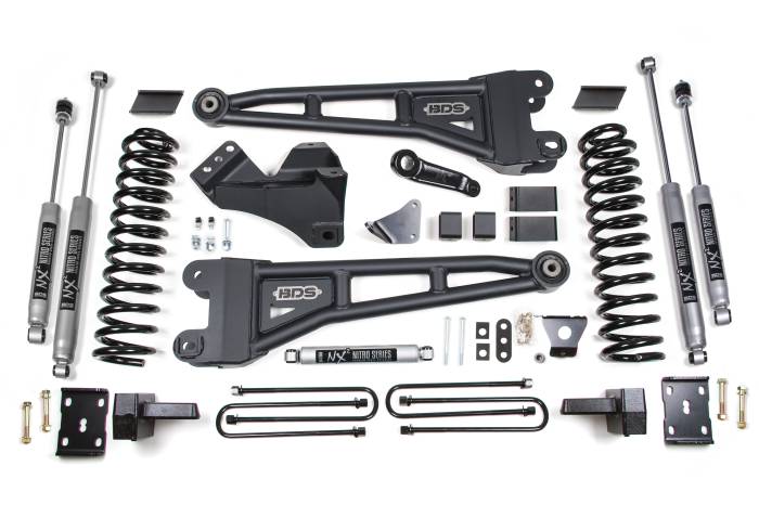 BDS Suspension - BDS Suspension 2005-2007 Ford F250/F350 4wd 6" Radius Arm Suspension Lift Kit, 4" Rear Lift, Bl - BDS1943H