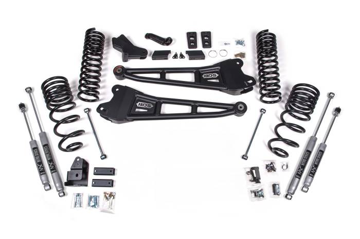 BDS Suspension - BDS Suspension 2025 Ram 2500 4wd (Diesel) 4" Radius Arm Suspension Lift Kit, 2.5" Rear Lift, Co - BDS2143FPE