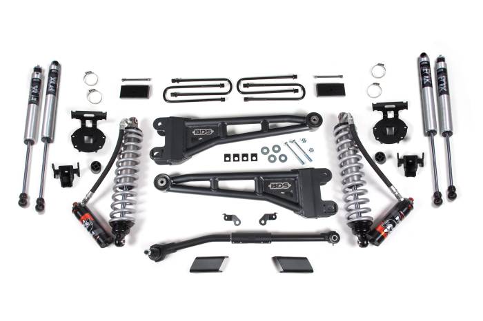 BDS Suspension - BDS Suspension 2024-2025 Ford F250/F350 4wd 3" Radius Arm Suspension Lift Kit, 1" Rear Lift, Bl - BDS2201FPE