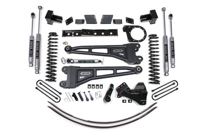 BDS Suspension - BDS Suspension 2017-2019 Ford F250/F350 4wd 6" Radius Arm Suspension Lift Kit, 4" Rear, Block & - BDS2240FPE