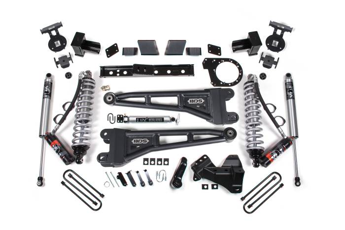 BDS Suspension - BDS Suspension 2023-2024 Ford F250/F350 SRW 4wd 7" Radius Arm Suspension Lift Kit, 6" Rear, Lea - BDS2259PPS