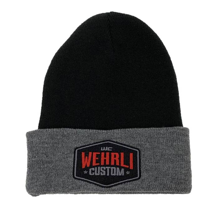 Wehrli Custom Fabrication - Wehrli Beanie Hat Black & Grey - Badge