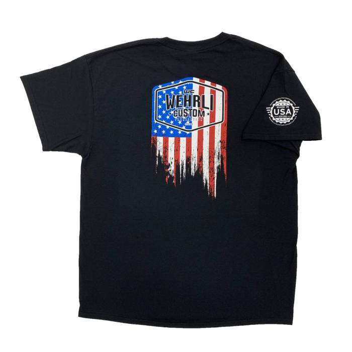 Wehrli Custom Fabrication - Wehrli Men's T-Shirt- Flag Logo Black