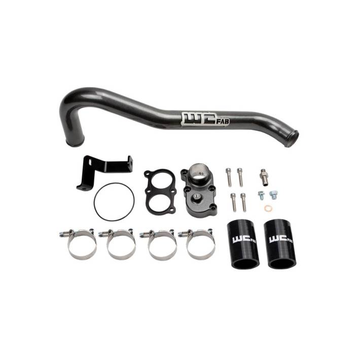 Wehrli Custom Fabrication - Wehrli 2006-2010 LBZ/LMM Duramax Top Outlet Billet Thermostat Housing and Upper Coolant Pipe Kit