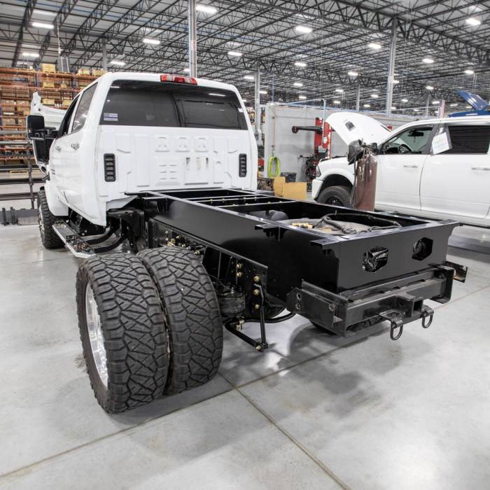Wehrli Custom Fabrication - Wehrli 2019+ Chevy Silverado 4500/5500/6500 & International CXT L5D Duramax Pickup Bed Rail Extension Kit