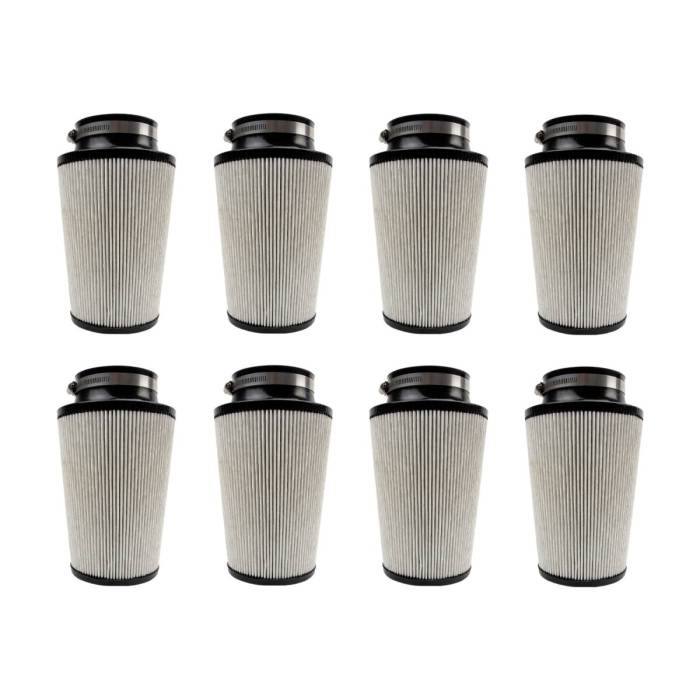 Wehrli Custom Fabrication - Wehrli Air Filter 4" Inlet Multipack (Dry) - QTY 8