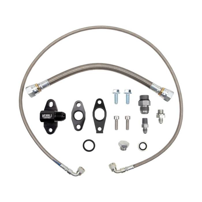 Wehrli Custom Fabrication - Wehrli L5P Duramax S300 Single Turbo Oil Line Kit