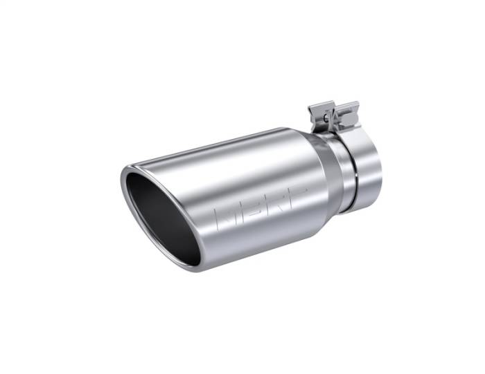 MBRP - MBRP T304 Stainless Steel, 4.5inOD, 3.2i Inlet ID, 10in Length, Single Walled, Angled Cut Rolled End