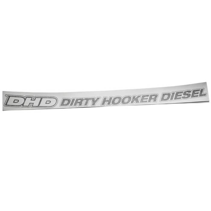 Dirty Hooker Diesel - 50" Dirty Hooker Diesel Windshield Banner Decal - White Vinyl