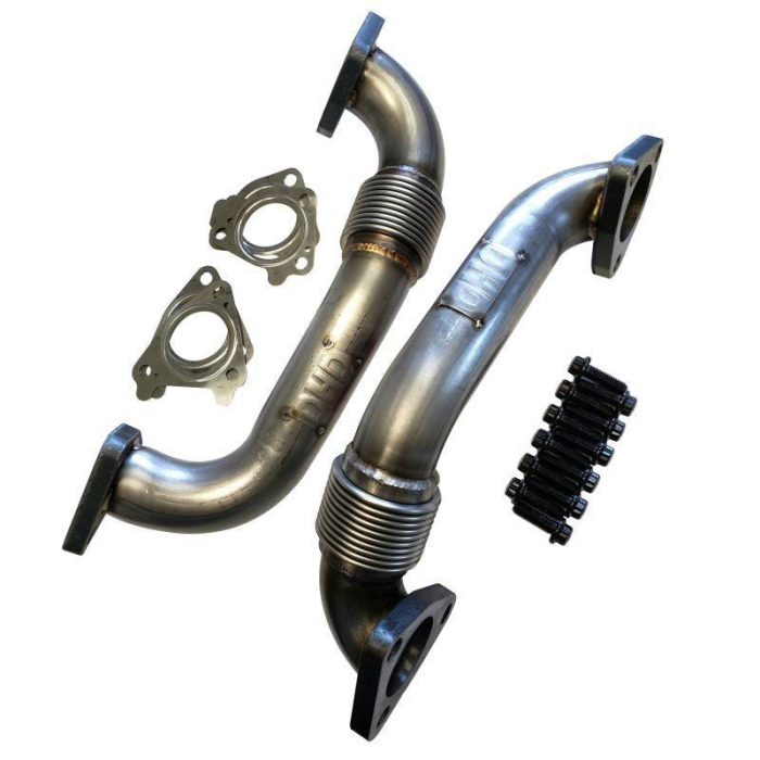 Dirty Hooker Diesel - DHD 300-117K Driver & Passenger Stainless Steel High Flow Long Up Pipe Set 2001-2004