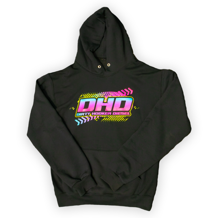 Dirty Hooker Diesel - DHD Black Retro Logo Hoodie S-3XL
