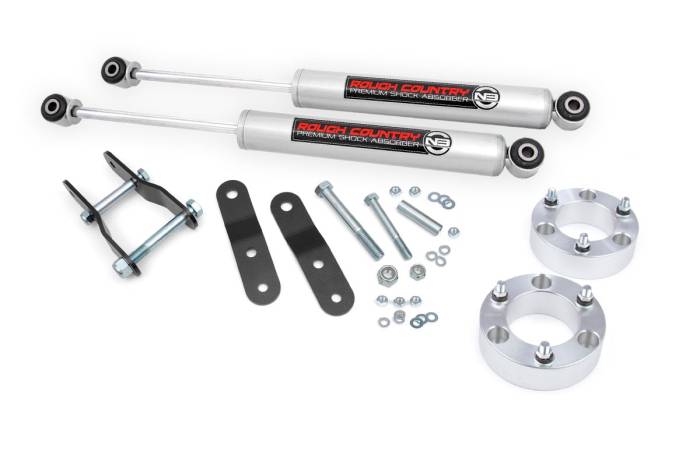 Rough Country - 3 Inch Lift Kit Front Spacers w/ N3 Rear Shocks Toyota Hilux 4WD (2006-2020) Rough Country