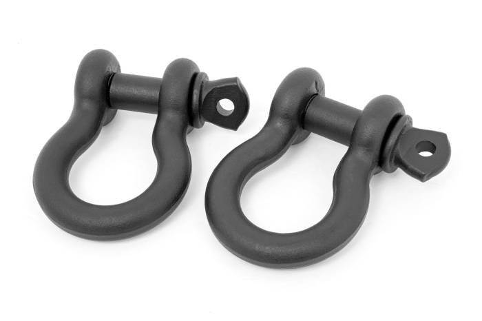 Rough Country - 5/8 D Ring Shackles Cast 3/4 Inch Pin Pair Black Rough Country