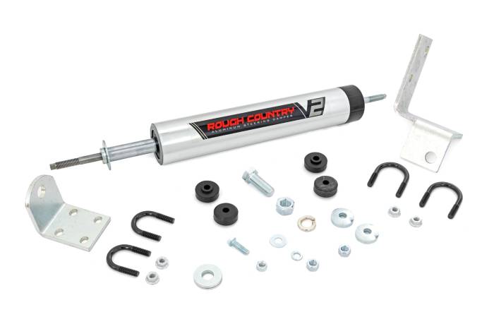 Rough Country - V2 Steering Stabilizer 0-3 Inch Lift Chevy/GMC Sierra 1500/Silverado 1500/Tahoe/Yukon (92-06) Rough Country