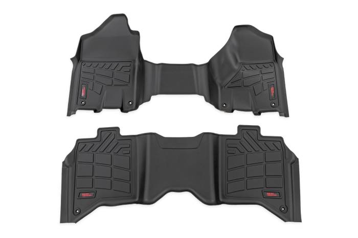 Rough Country - Sure-Fit Floor Mats Front & Rear Crew Ram 2500/3500 2WD/4WD (2019-2026) Rough Country