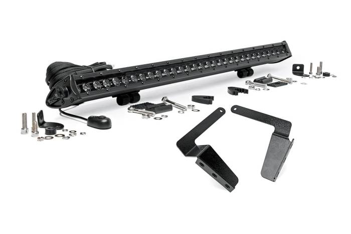 Rough Country - LED Light Kit Bumper Mount 30 Inch Black Single Row Toyota Tundra (14-21) Rough Country