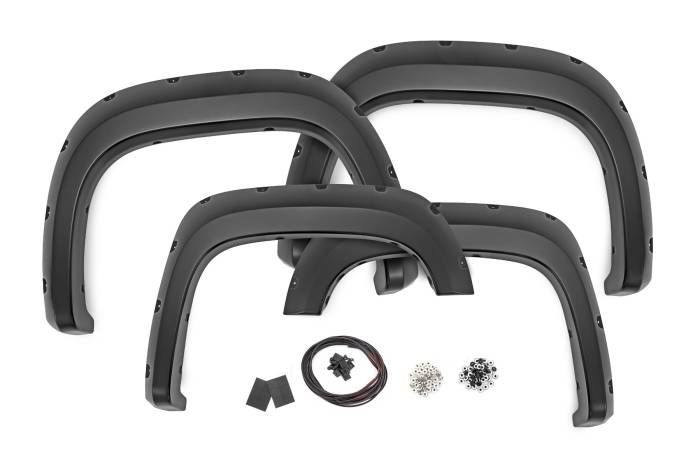 Rough Country - Pocket Fender Flares 5 Foot 9 Inch Bed GBA Black GMC Sierra 1500 2WD/4WD (07-13) Rough Country