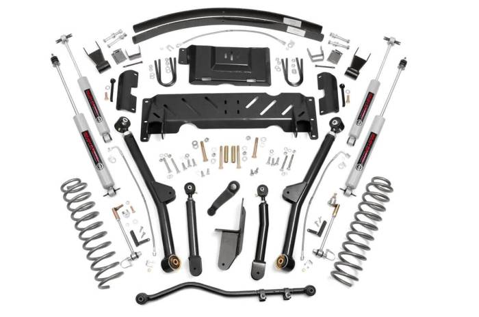 Rough Country - 4.5 Inch Lift Kit Long Arm RR AAL NP231 Jeep Cherokee XJ 4WD (84-01) Rough Country