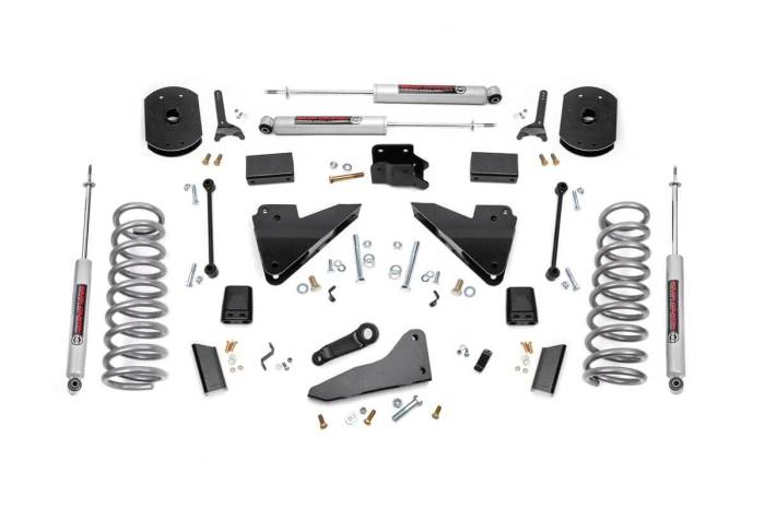 Rough Country - 5 Inch Lift Kit FR Gas Coil Radius Arm Drop Ram 2500 4WD (2014-2018) Rough Country