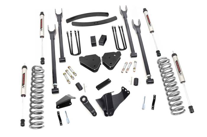 Rough Country - 6 Inch Lift Kit Diesel 4 Link No OVLDS V2 Ford F-250/F-350 Super Duty (05-07) Rough Country
