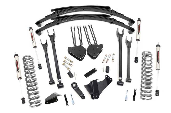 Rough Country - 8 Inch Lift Kit 4 Link RR Springs V2 Ford F-250/F-350 Super Duty (05-07) Rough Country