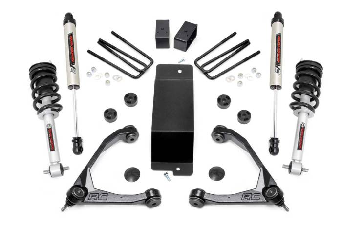 Rough Country - 3.5 Inch Suspension Lift Kit w/Upper Control Arms N3 Struts & V2 Shocks 07-13 Silverado/Sierra 1500 4WD Rough Country