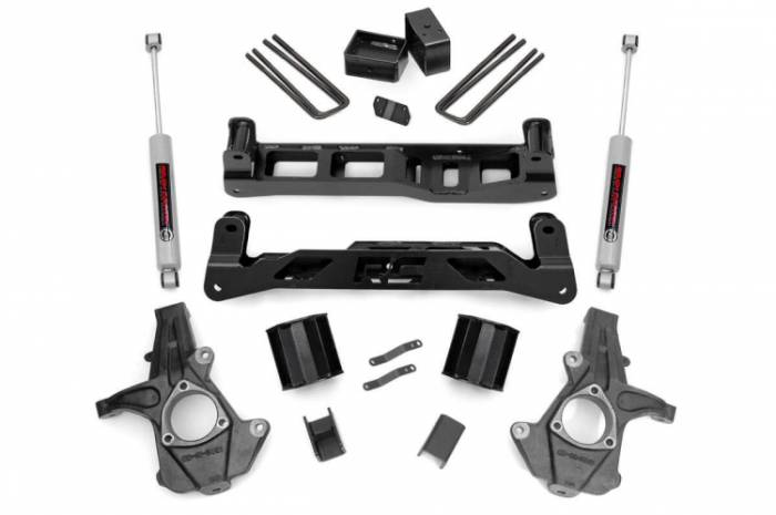 Rough Country - 5 Inch Suspension Lift Kit w/V2 Shocks & Struts 14-18 Silverado/Sierra 1500 2WD Cast Steel Rough Country