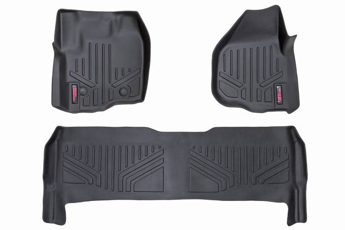 Rough Country - Floor Mats FR & RR Raised FR Pedal Ford F-250/F-350 Super Duty (12-16) Rough Country
