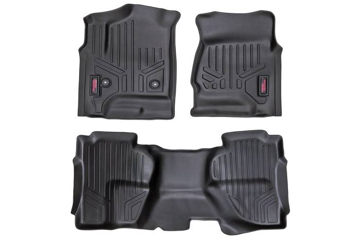 Rough Country - Floor Mats FR & RR Ext Cab Silverado/Sierra 1500/2500HD/3500HD 2WD/4WD Rough Country