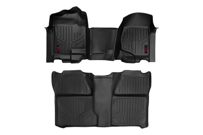 Rough Country - Floor Mats FR & RR OV Hump Crew Silverado/Sierra 1500/2500HD (07-14) Rough Country