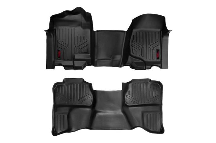 Rough Country - Floor Mats FR & RR OV Hump Ext Cb Silverado/Sierra 1500/2500HD (07-14) Rough Country