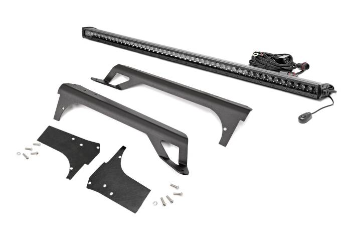 Rough Country - LED Light Kit Windshield Mount 50 Inch Black Single Row Jeep Wrangler TJ (97-06) Rough Country
