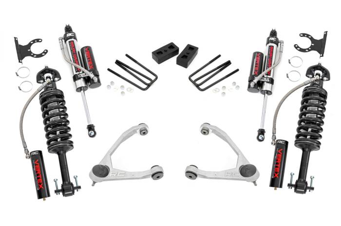 Rough Country - 3.5 Inch Lift Kit Forged UCA Cast Steel Vertex Silverado/Sierra 1500 (07-13) Rough Country
