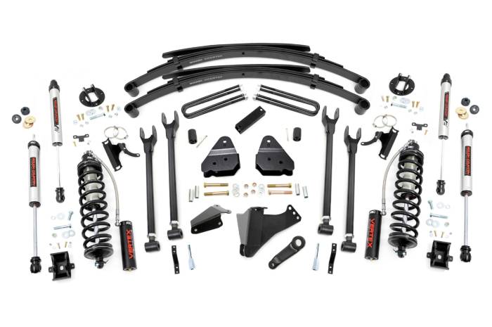 Rough Country - 6 Inch Lift Kit Gas 4 Link RR Spring C/O V2 Ford F-250/F-350 Super Duty (05-07) Rough Country